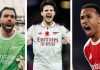 David Raya, Gabriel Magalhaes, Declan Rice