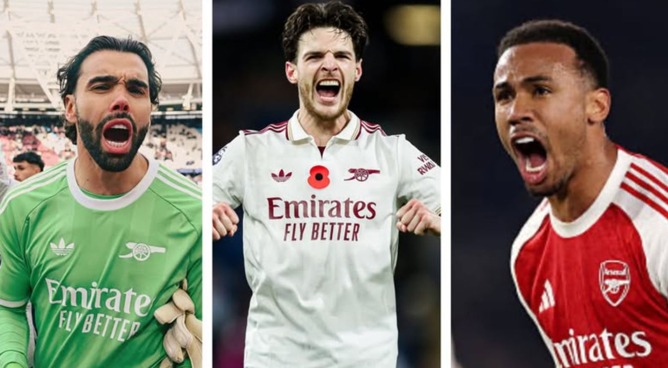 David Raya, Gabriel Magalhaes, Declan Rice