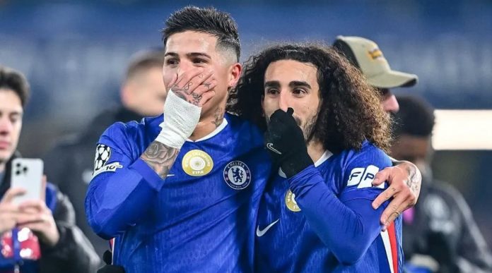 Enzo Fernandez dan Marc Cucurella Enzo Fernandez dan Marc Cucurella