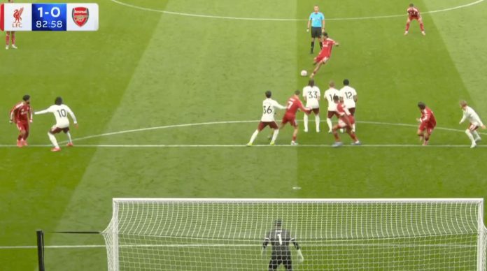 Gol Dominik Szoboszlai ke gawang Arsenal Gol Dominik Szoboszlai ke gawang Arsenal