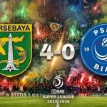 Hasil Persebaya Surabaya vs PSBS Biak skor akhir 4-0