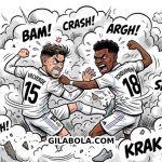 Ilustrasi Federico Valverde dan Aurelian Tchouameni berantem - GILABOLA.COM