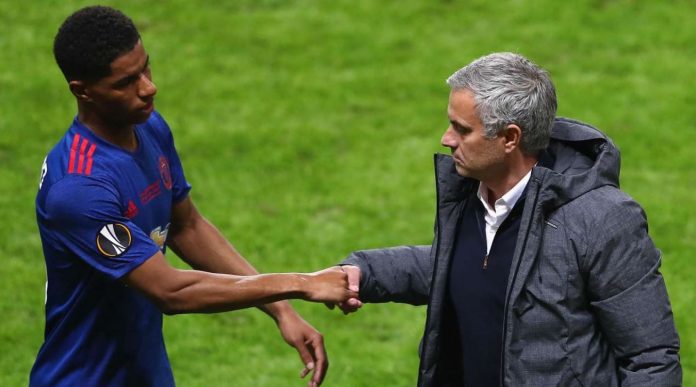 Marcus Rashford dan Jose Mourinho Marcus Rashford dan Jose Mourinho