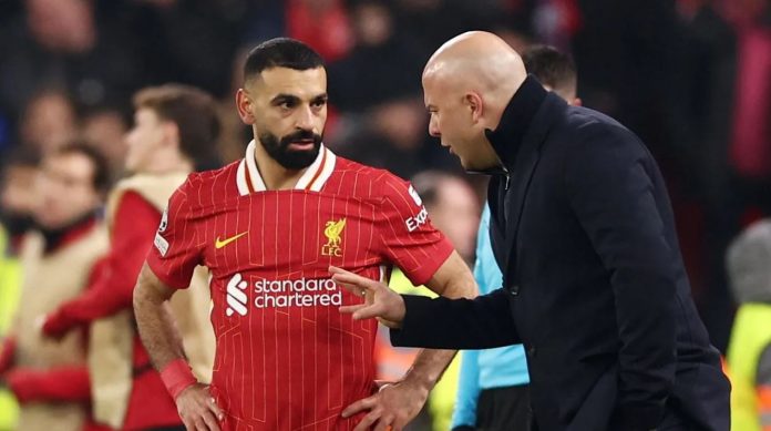 Mohamed Salah dan Arne Slot pelatih Liverpool Mohamed Salah dan Arne Slot pelatih Liverpool