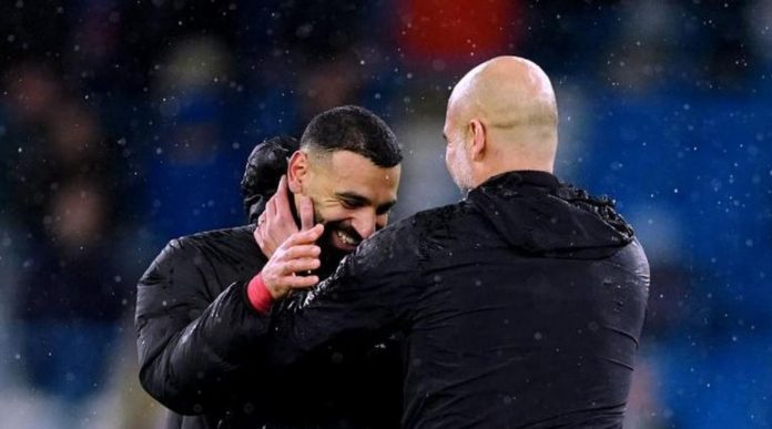 Mohamed Salah dan Pep Guardiola Mohamed Salah dan Pep Guardiola