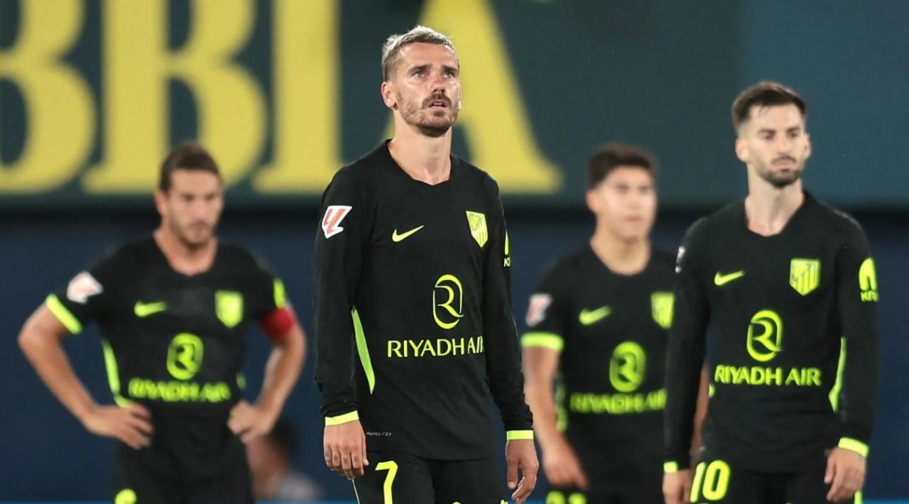 Pemain Atletico Madrid saat kalah di pekan terakhir Liga Spanyol