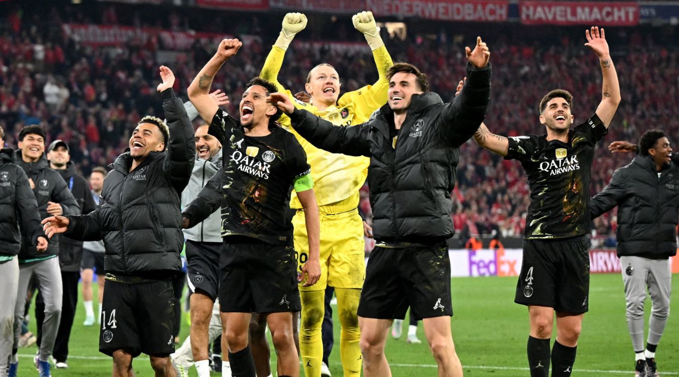 Pemain PSG merayakan kemenangan atas Arsenal di semifinal Liga Champions 2026