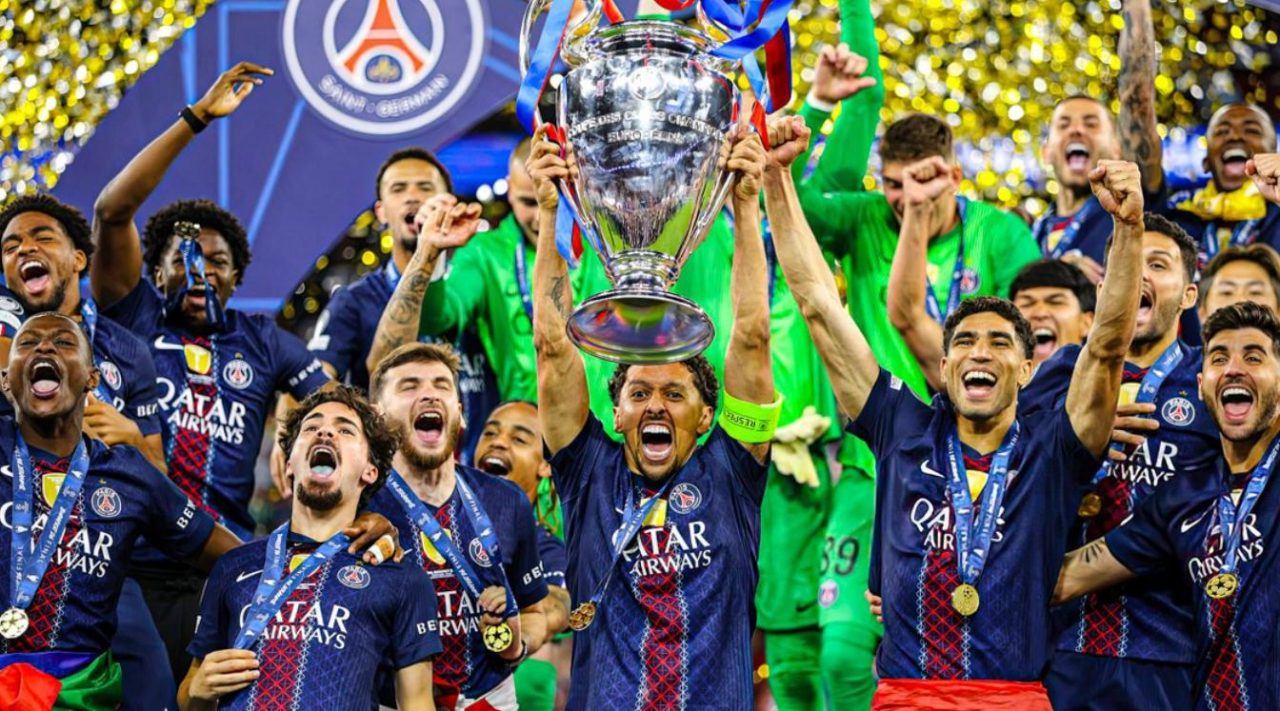 Pemain PSG merayakan kemenangan mereka di Final Liga Champions 2026