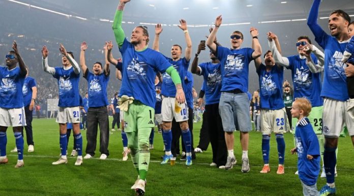 Schalke promosi ke Bundesliga Hasil pertandingan Schalke vs Fortuna Düsseldorf berujung promosi ke Bundesliga. Dzeko dan Karaman tampil krusial dalam musim ini.
