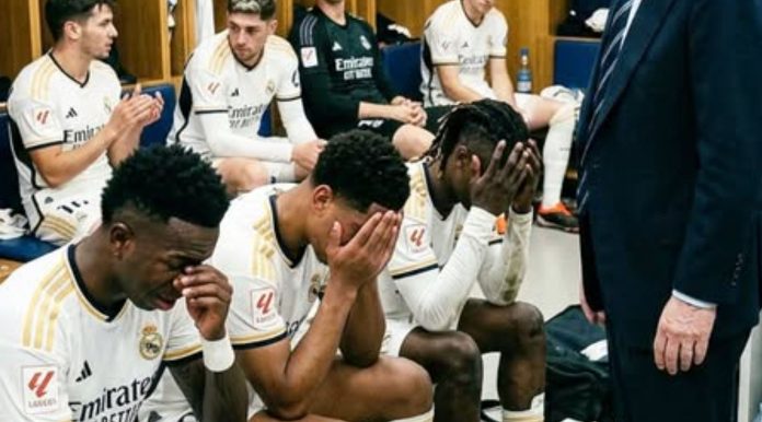 Suasana ruang ganti Real Madrid