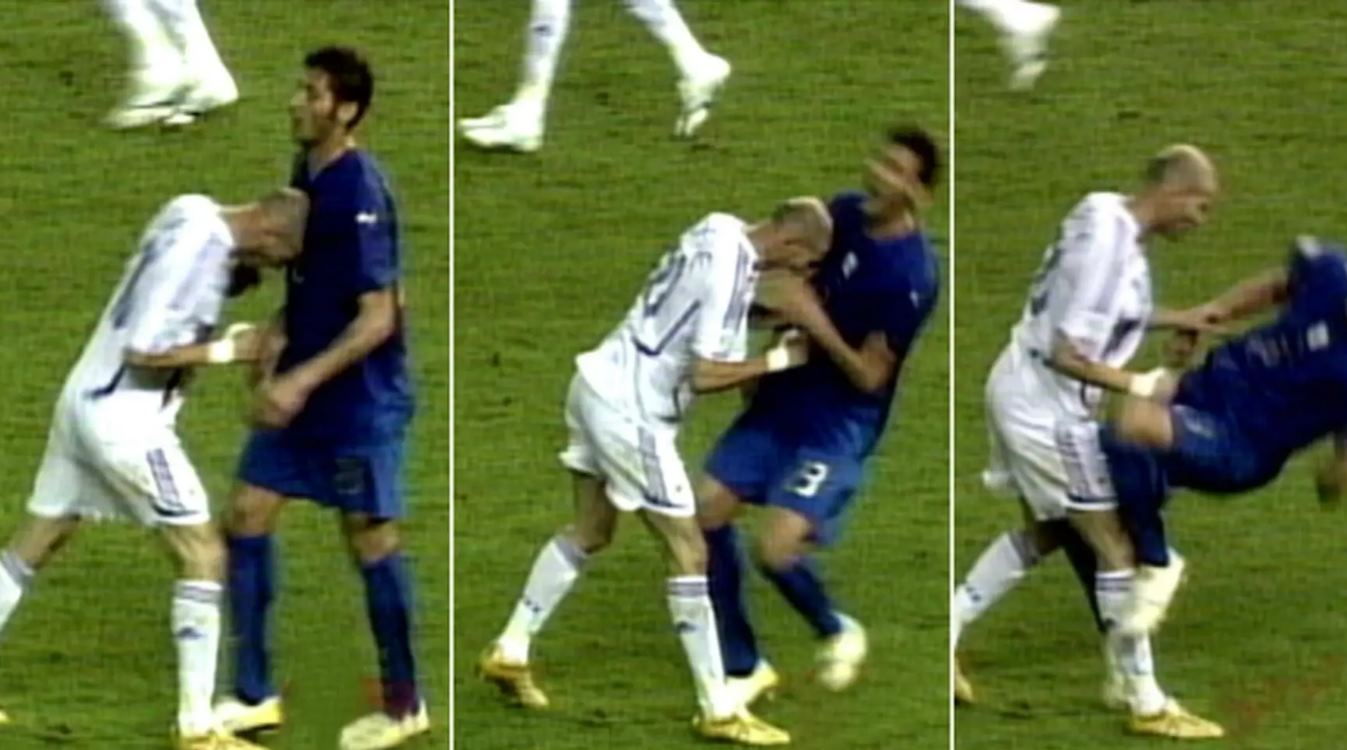 Sundulan kepala Zinedine Zidane di Piala 2006 terhadap Marco Materazzi