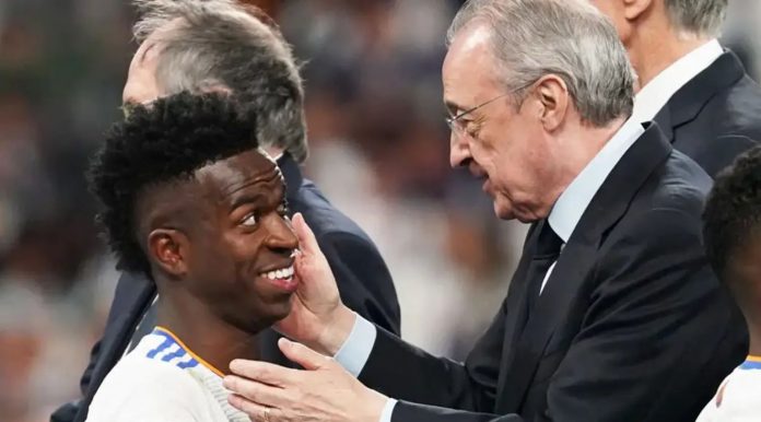 Vinicius Junior dan Florentino Perez presiden Real Madrid Vinicius Junior dan Florentino Perez presiden Real Madrid