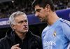 Jose Mourinho dan Thibaut Courtois pemain Real Madrid