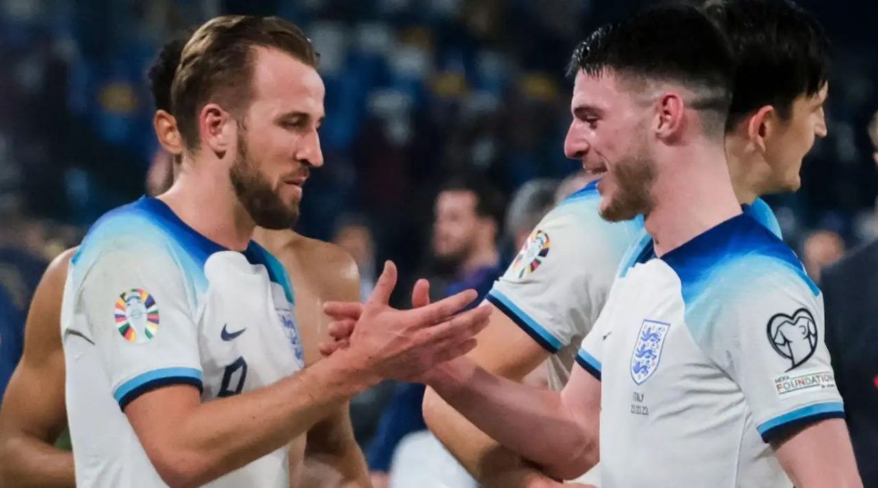 Harry Kane dan Declan Rice pemain Timnas Inggris