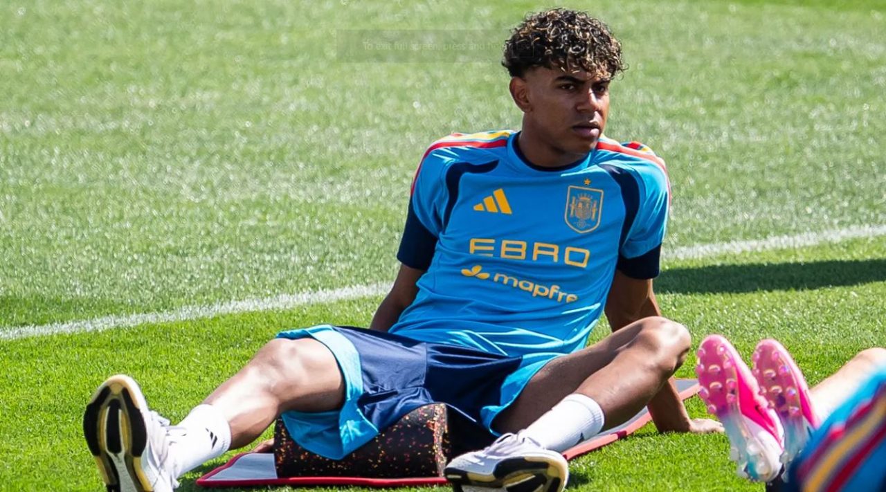 Lamine Yamal di sesi latihan Timnas Spanyol