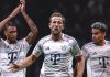 Michael Olise, Harry Kane dan Luis Diaz pemain Bayern Munchen