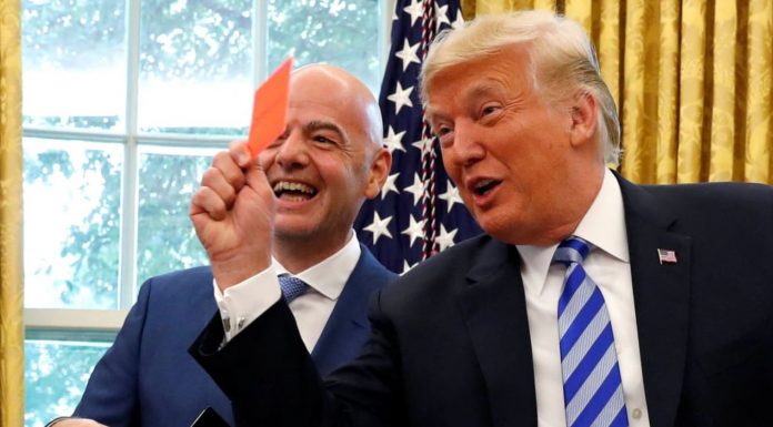 Presiden Donald Trump dan Presiden FIFA