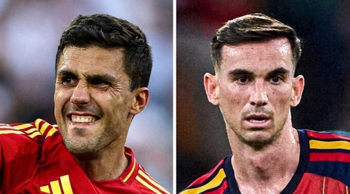Rodri dan Fabian Ruiz pemain Timnas Spanyol Rodri dan Fabian Ruiz pemain Timnas Spanyol