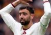 Bruno Fernandes pemain Manchester United saat laga melawan Hull City