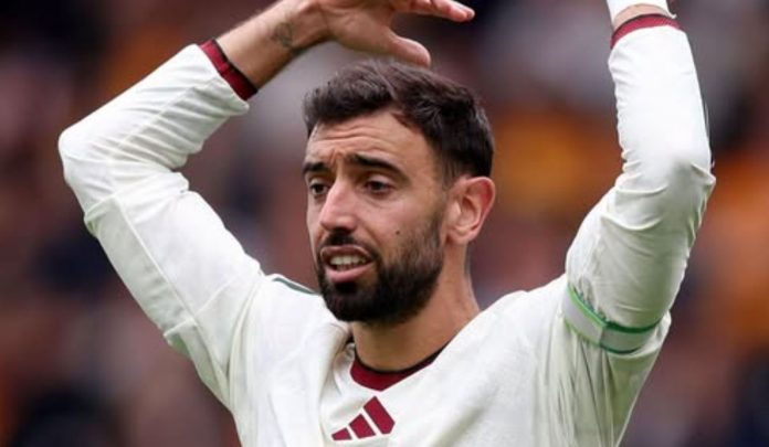 Bruno Fernandes pemain Manchester United saat laga melawan Hull City Bruno Fernandes pemain Manchester United saat laga melawan Hull City