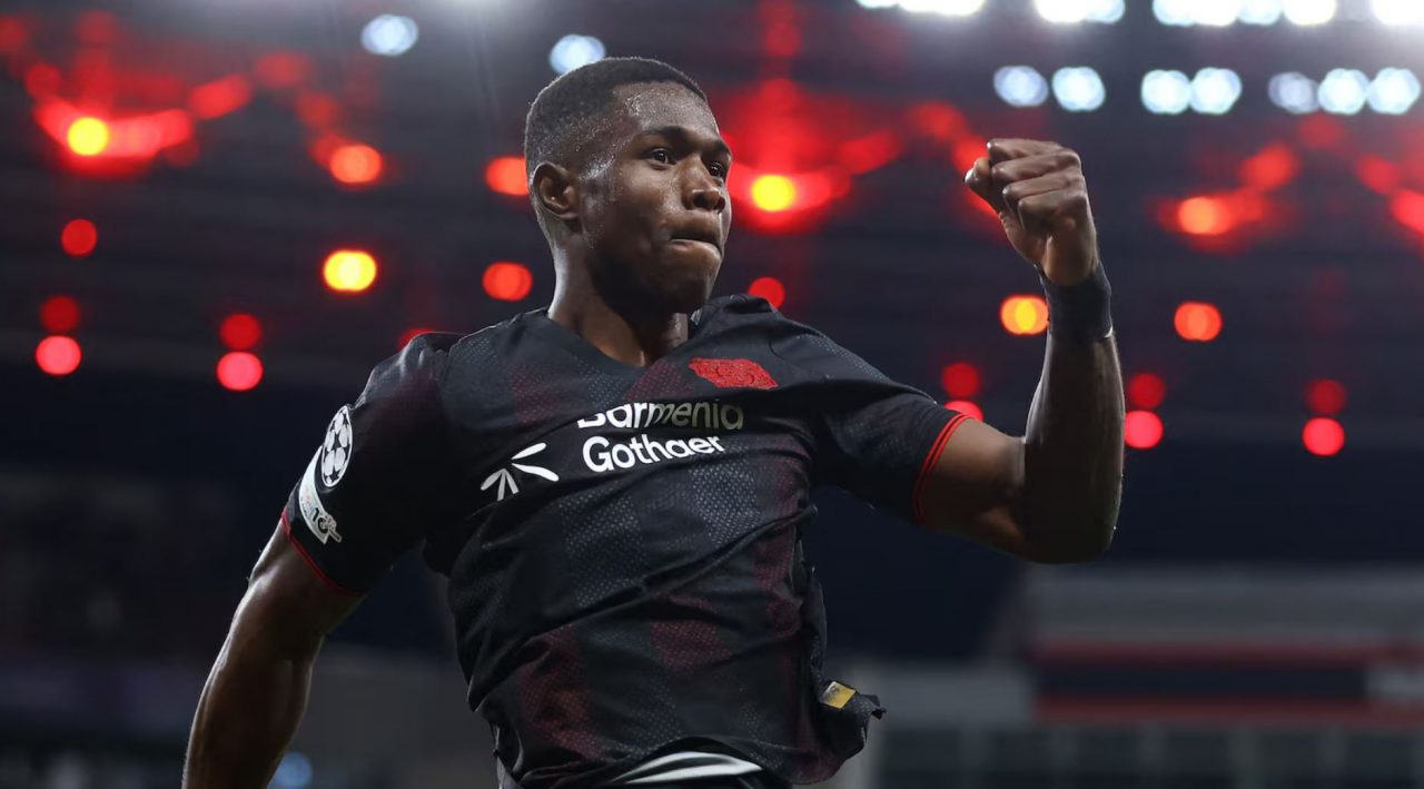 Christian Kofane pemain Bayer Leverkusen