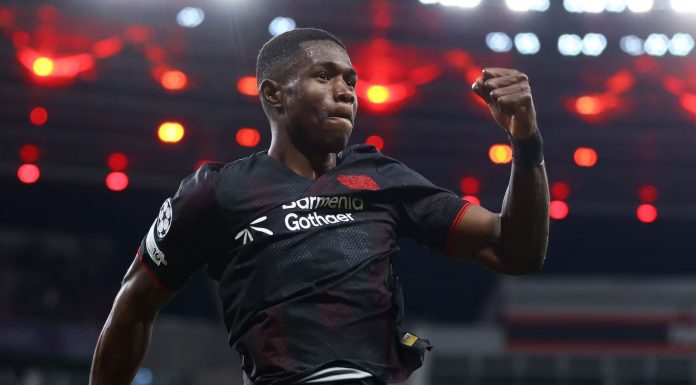 Christian Kofane pemain Bayer Leverkusen Christian Kofane pemain Bayer Leverkusen