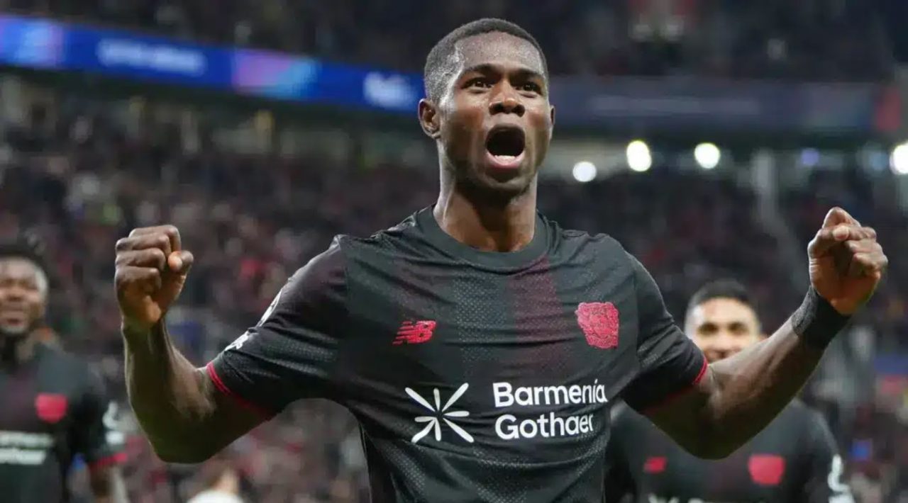 Christian Kofane pemain Bayer Leverkusen