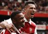 Gabriel Jesus dan Gabriel Martinelli pemain Arsenal
