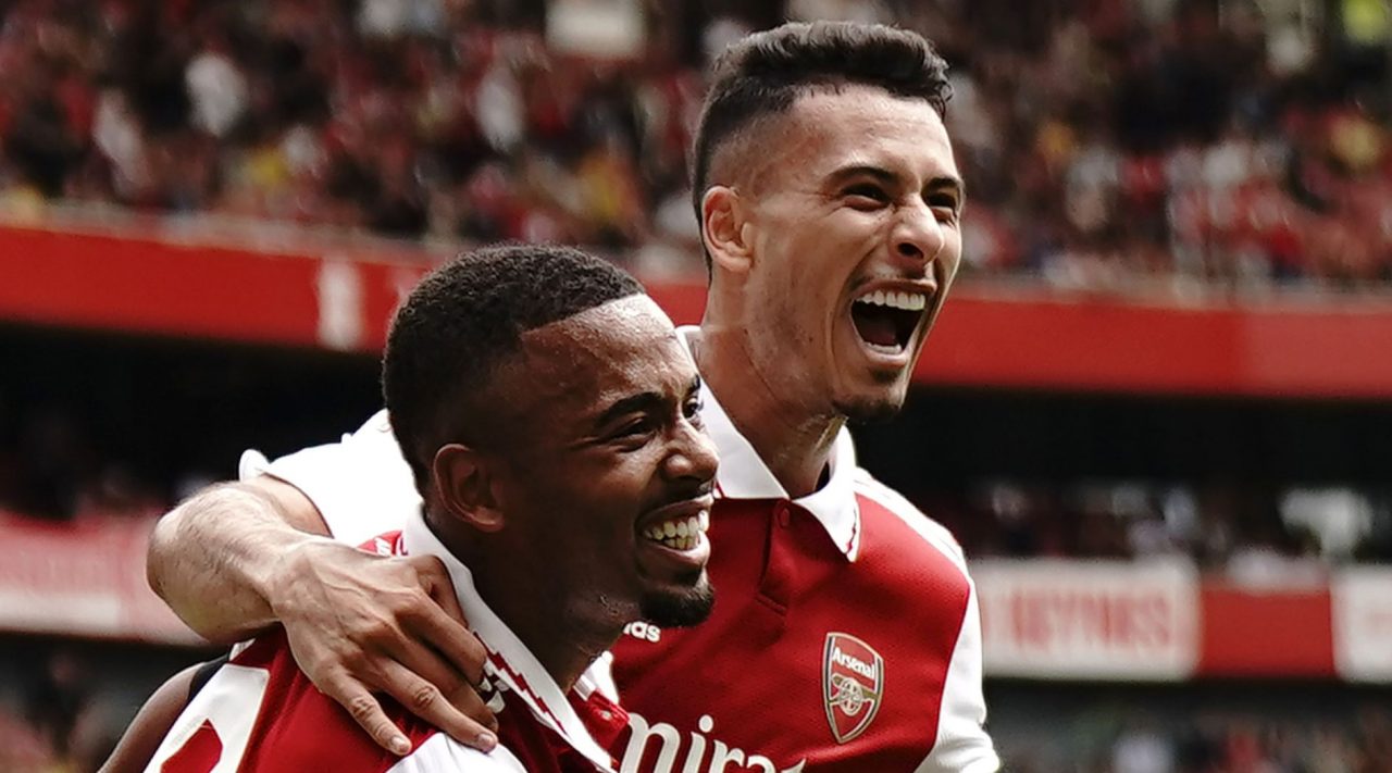 Gabriel Jesus dan Gabriel Martinelli pemain Arsenal