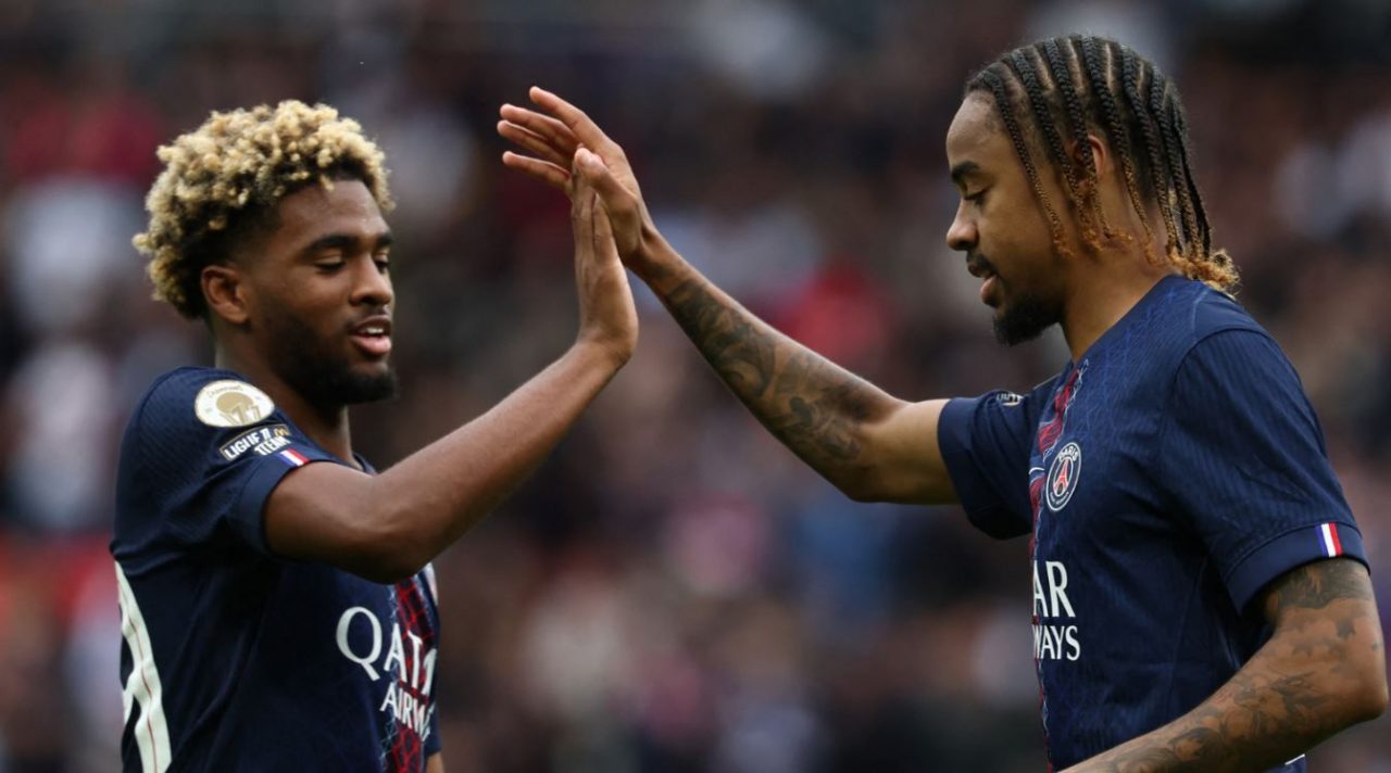 Ibrahim Mbaye dan Bradley Barcola pemain PSG