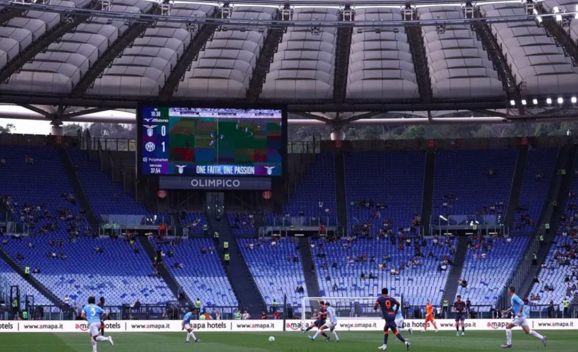 Penampakan Stadion Olimpico yang kosong di laga Lazio vs AC Milan